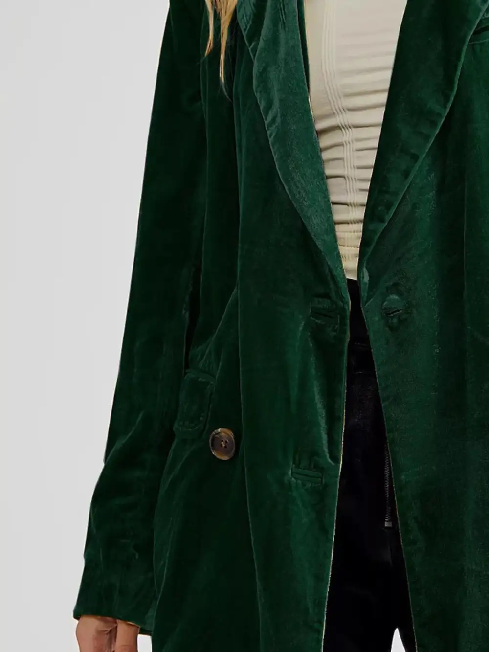 Lapel Collar Button Up Blazer Easy Layering Piece