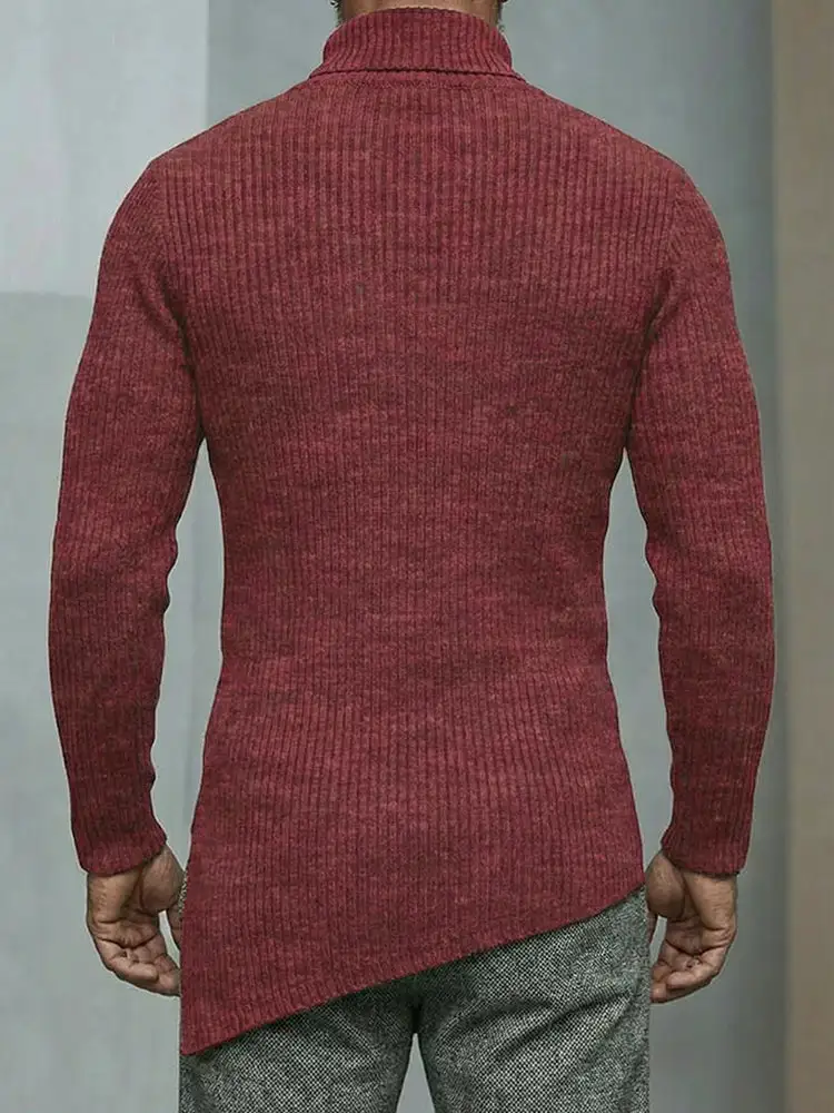 Shawl Collar Asymmetric Sweater