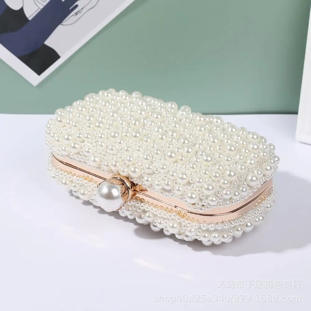 Structured Pearl Clutch Bag
