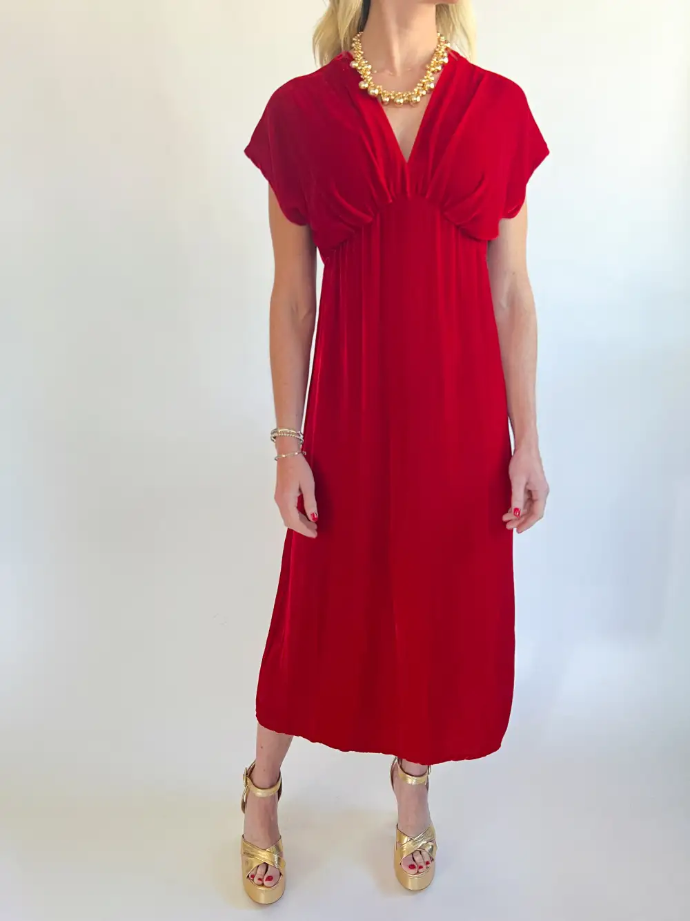 Velvet Maxi Detail Dress