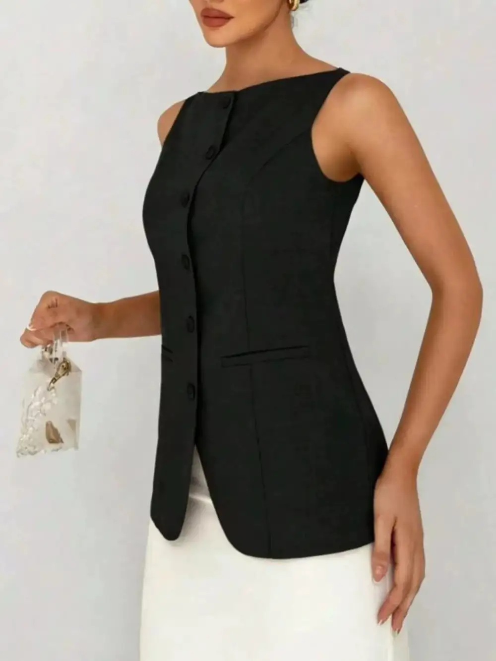 Button-down Vest Relaxed Layering Vest