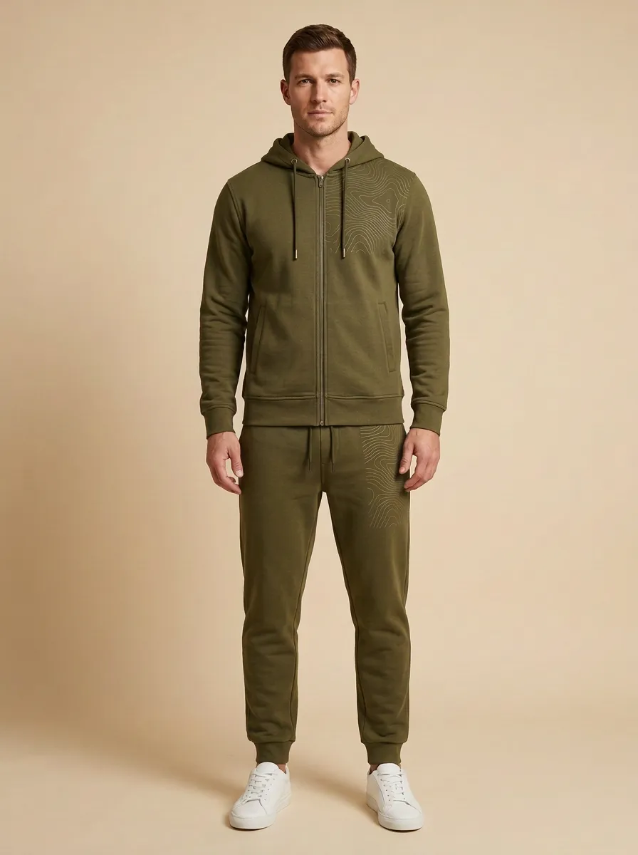 Men's Everyday Outdoor Explorer Topographic Map Print Jogger Set