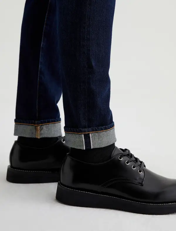 Men's Modern Slim Mid Rise Cuffed Jeans