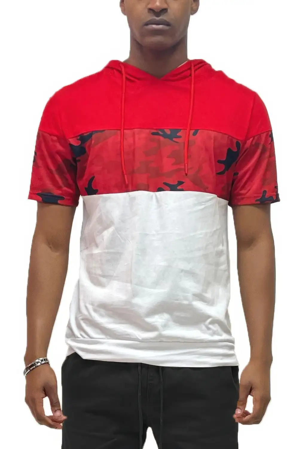 Camo Block Hooded Casual Shirt