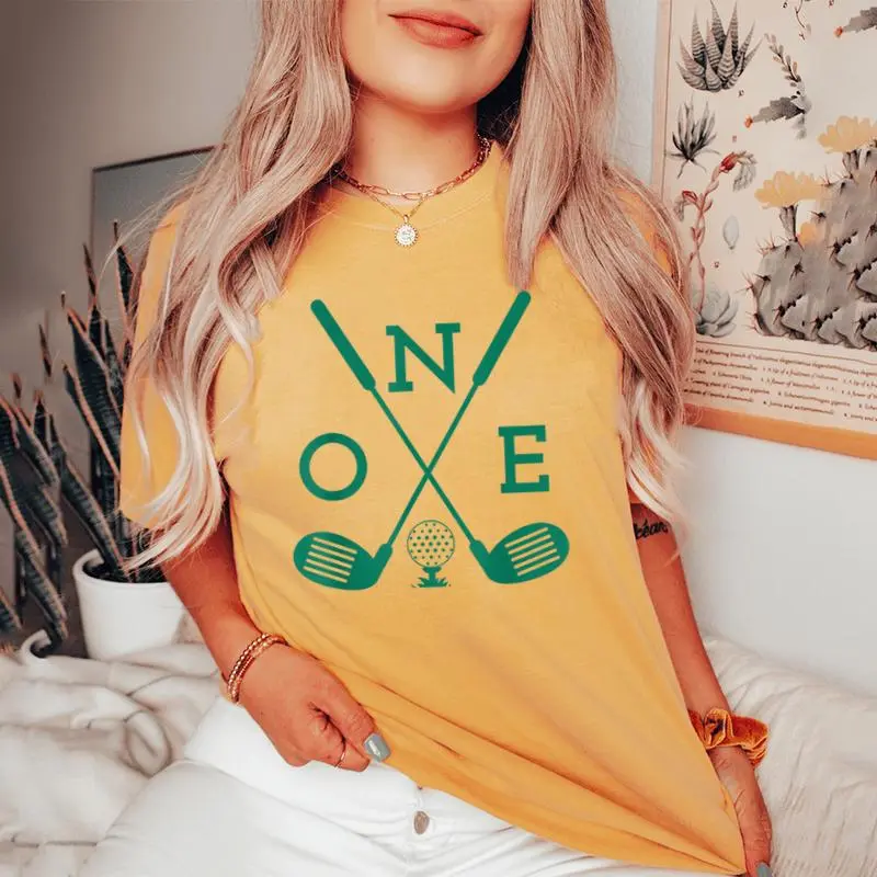 Golf Birthday 1St Birthday Hole In One Boys Girls Women's Oversized Comfort T-shirt