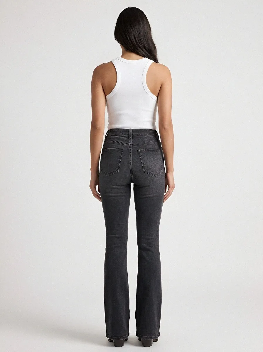 Casual Essential Women's High-Waist Stretch Flare Jeans