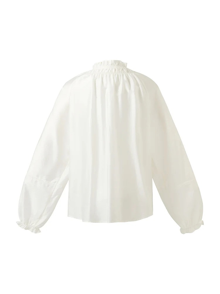 Loose Ruffle Neck Women Blouse