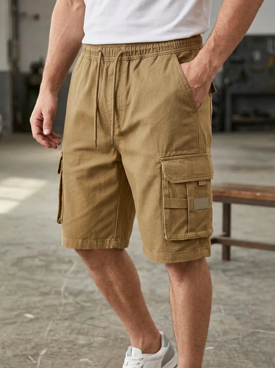 Relaxed-Look Multi-Pocket Casual Cargo Shorts