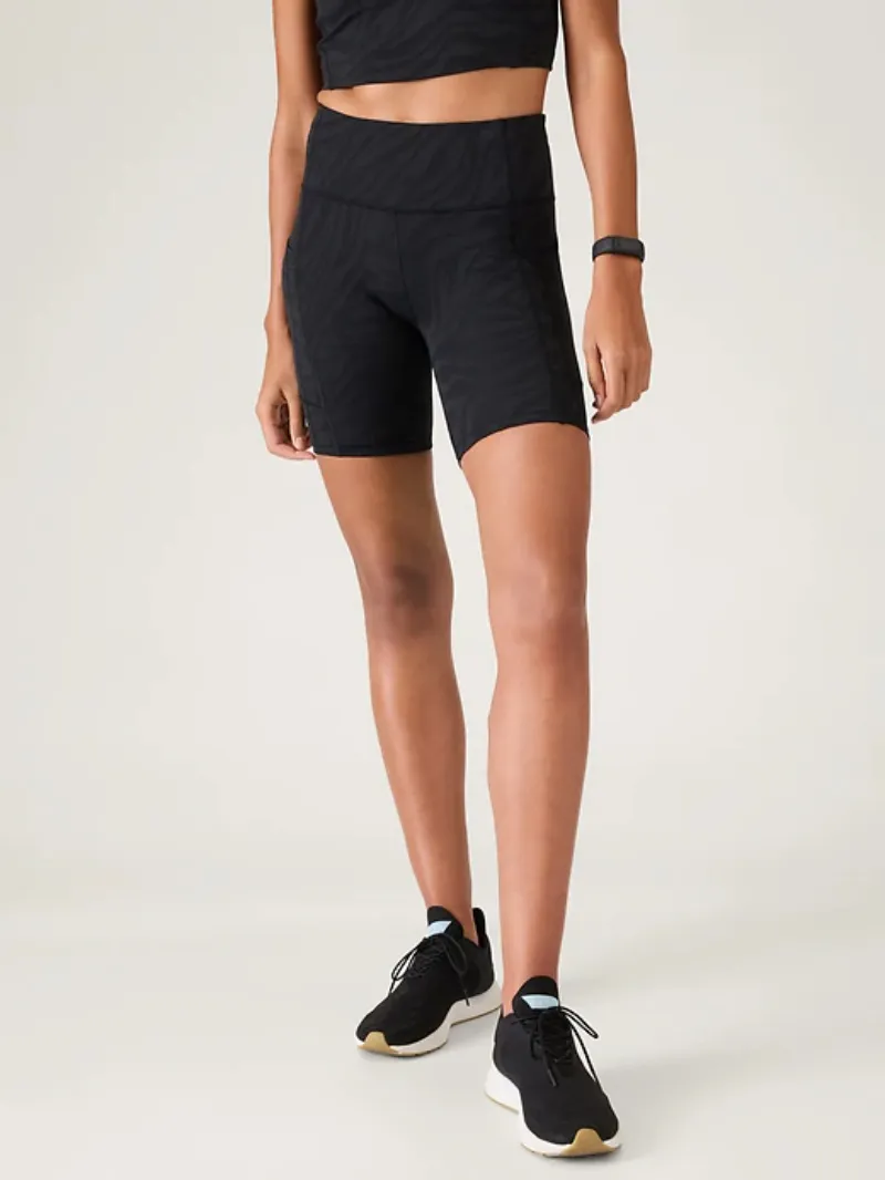 Blue Patterned Biker Shorts For Vibrant Active Style