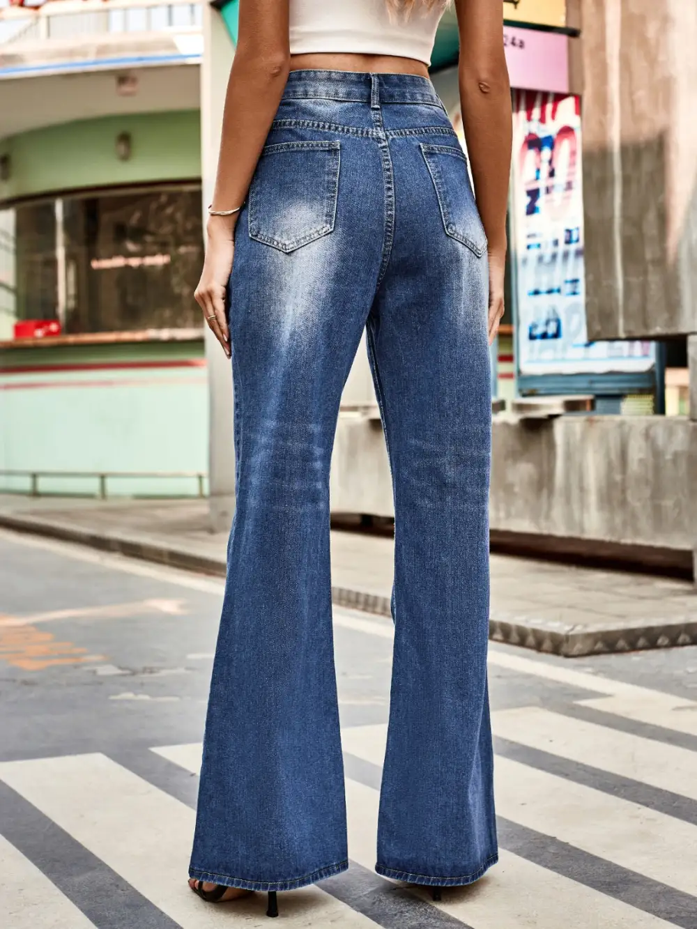 High Rise Bootcut Pocket Denim Jeans