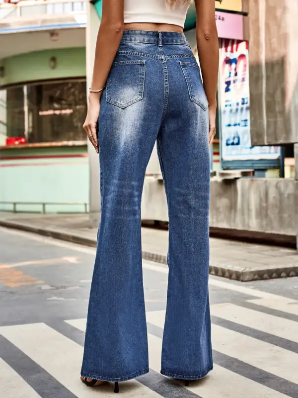 High Rise Bootcut Pocket Denim Jeans