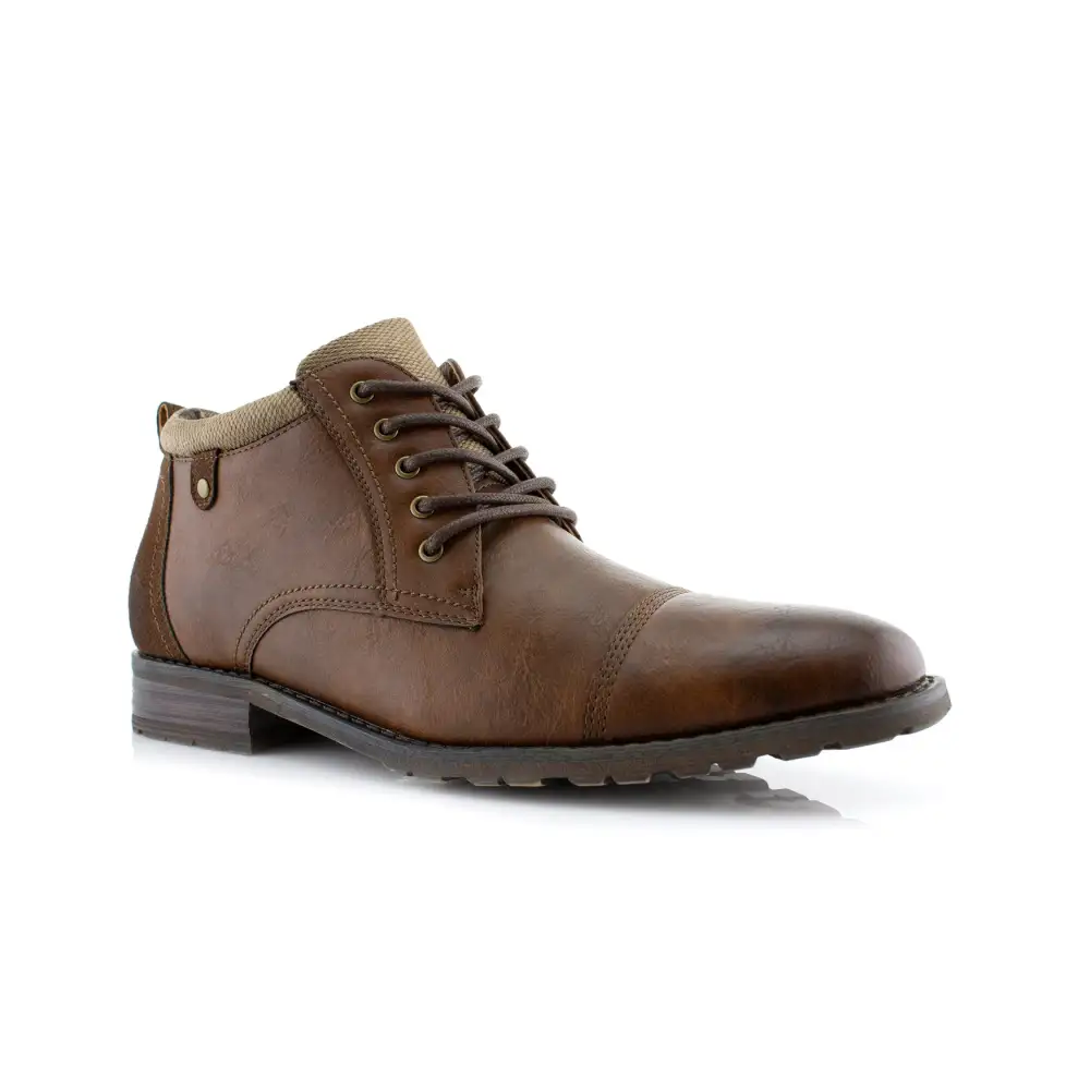 Refined Faux-Suede Suede Faux-Leather Chukka Boots