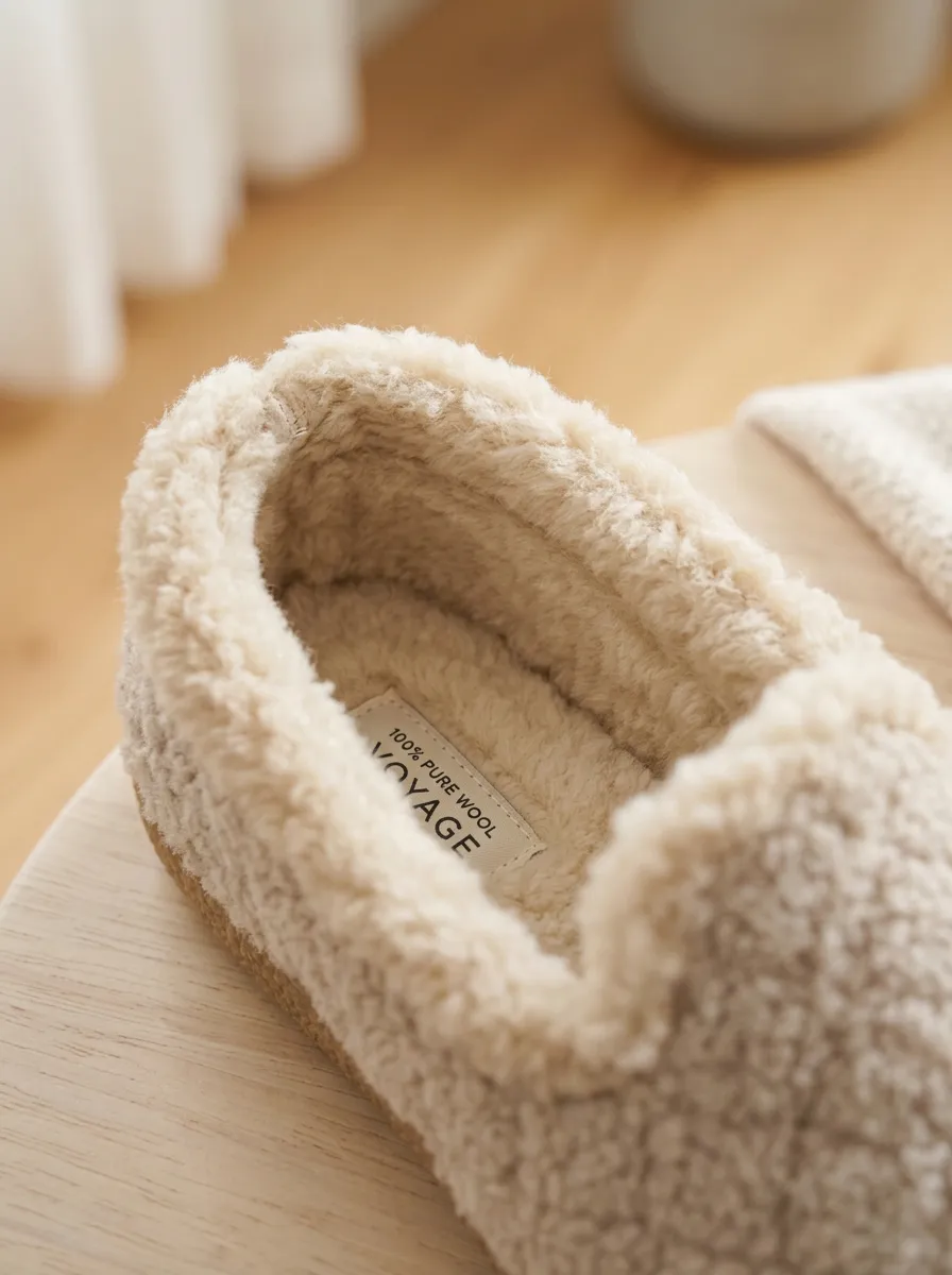 Core Quilted Graphic Detail Unisex Warm Wool Shoes