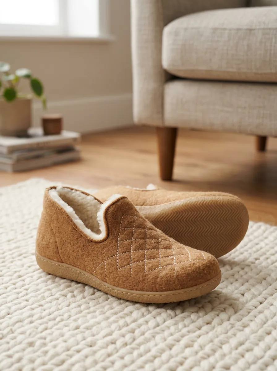 Core Quilted Wool Lined Silhouette Unisex Warm Wool Shoes