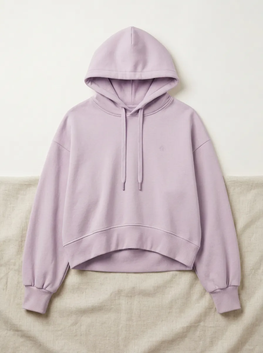 Unisex Minimalist Beige Solid Color Embroidered Logo Hoodie