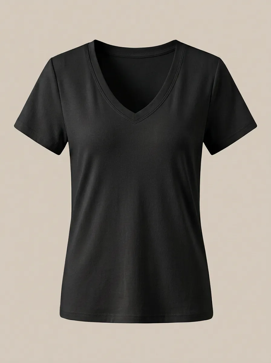 Women's Set-In-Sleeve V-Neck T-Shirt