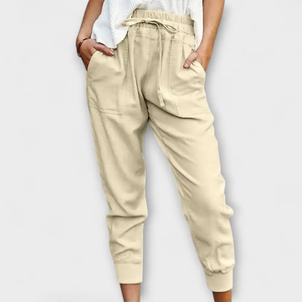 Linen Cotton Blend Lightweight Trousers