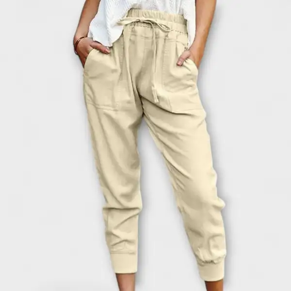 Linen Cotton Blend Lightweight Trousers