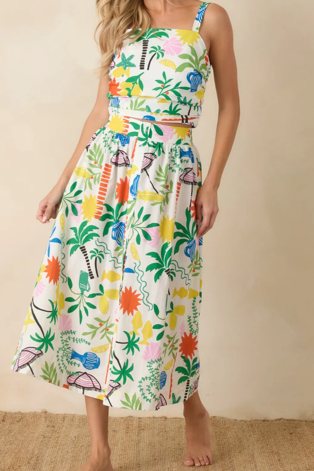 Sunny Cotton Midi Skirt