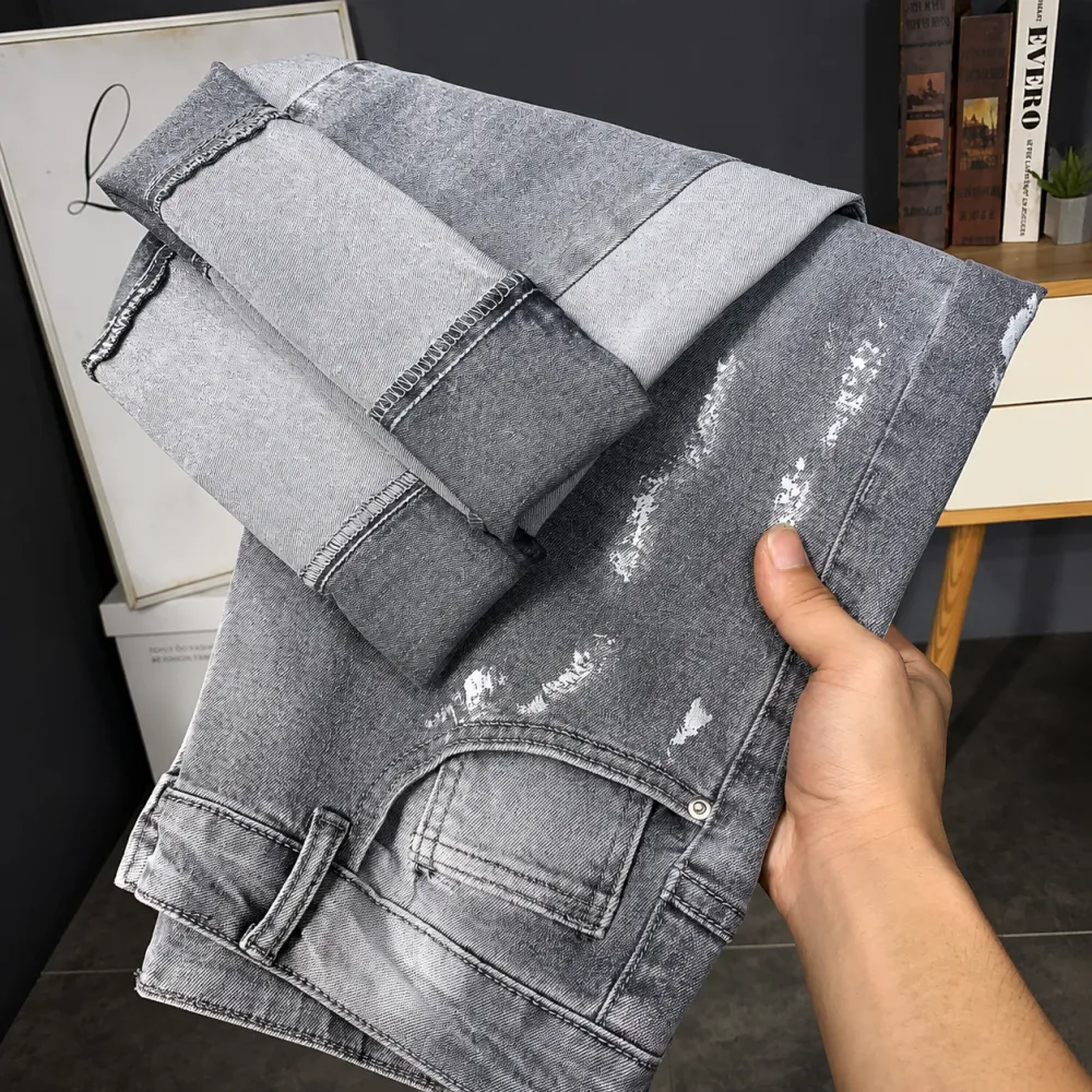 Paint-Splatter Wash Flared Jeans