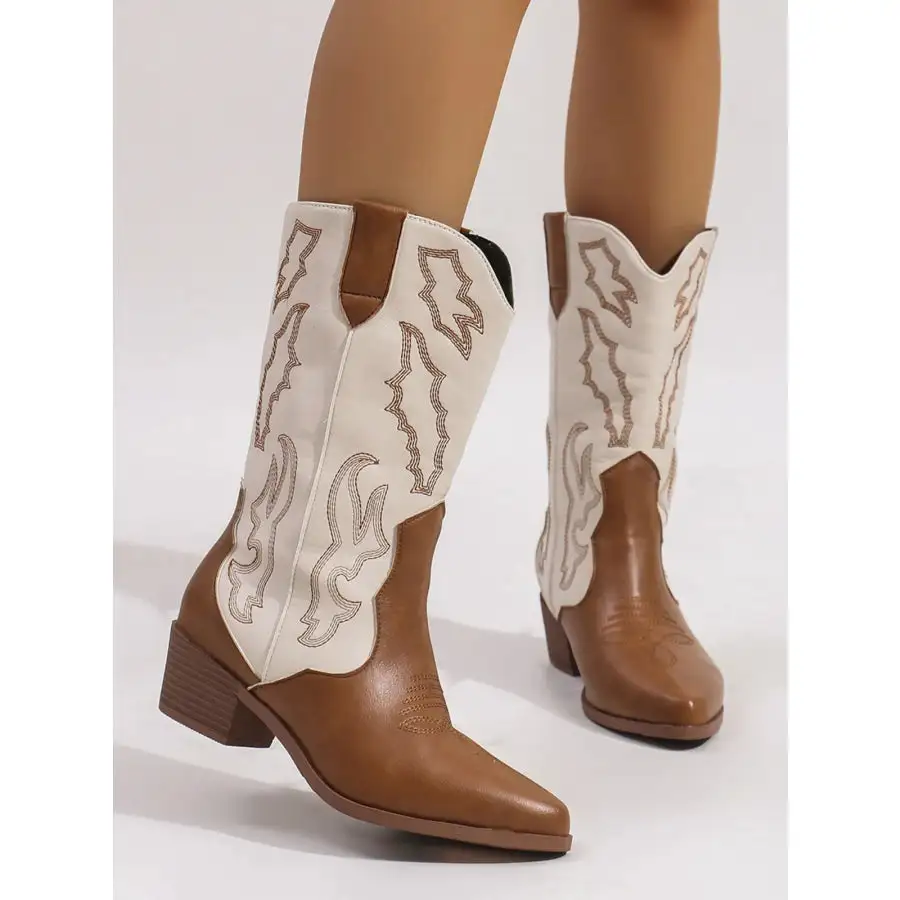 Everyday Point Toe Block Heels Boots
