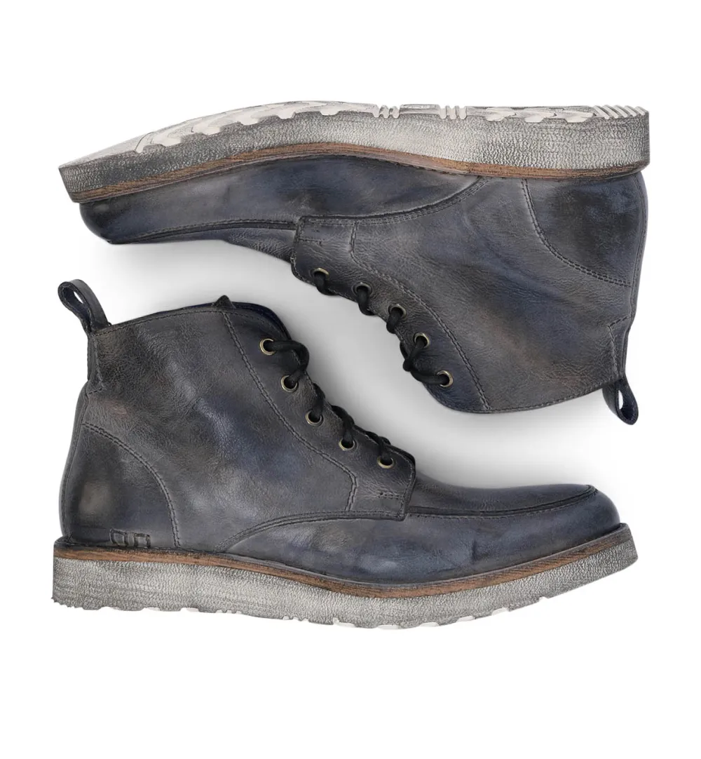 Apron-Toe Lace-Up Distressed Work Boots