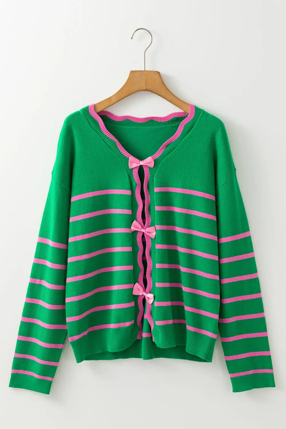 Ribbon Cute Bow Detail Sweater Knit Cardigan
