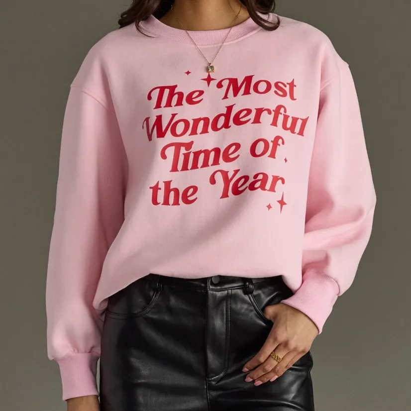 Graphic Phrase Crewneck Sweatshirt