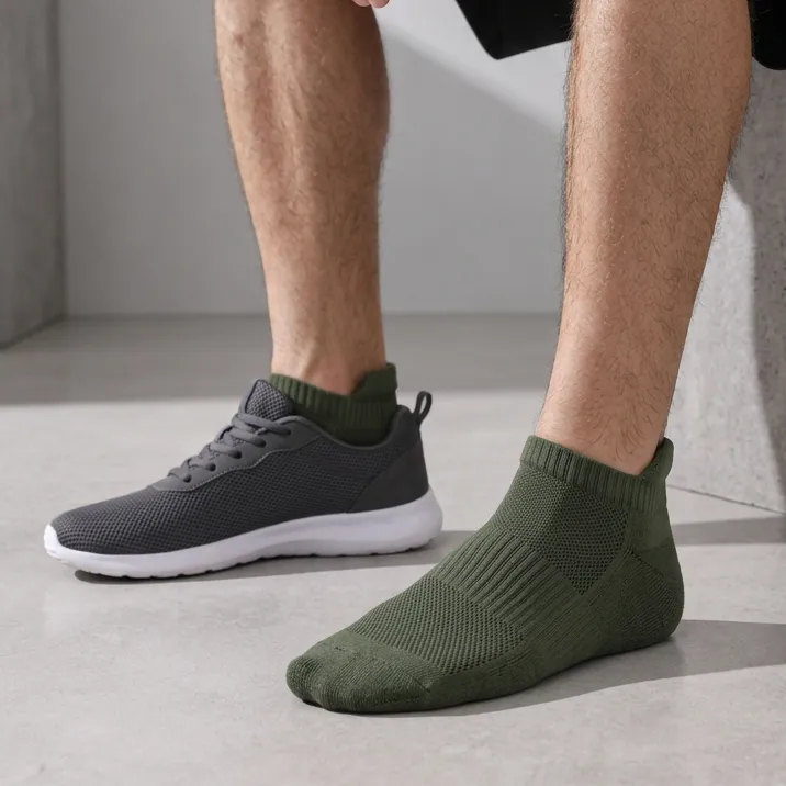 Men's Ribbed Ankle Fitness Socks