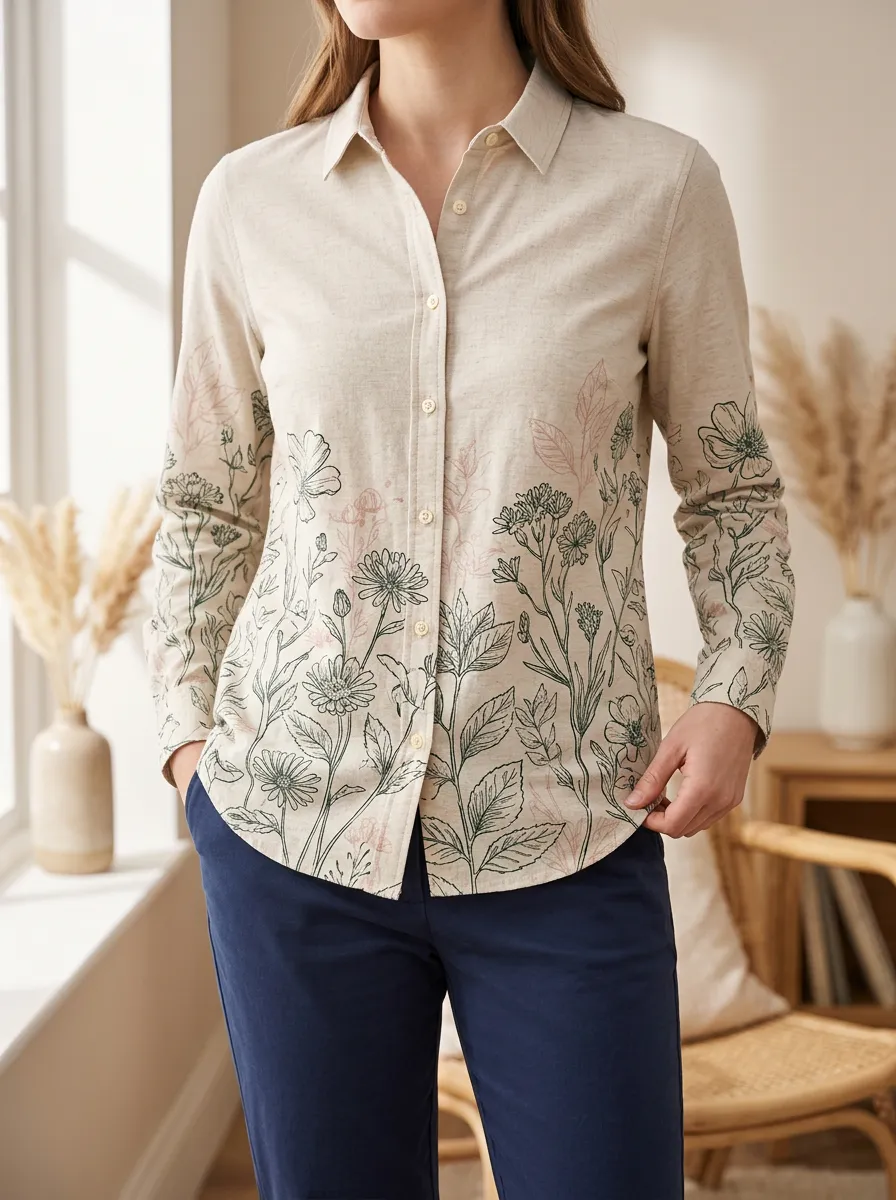 Women's Botanical Nature Lover Wildflower Valley Shirt
