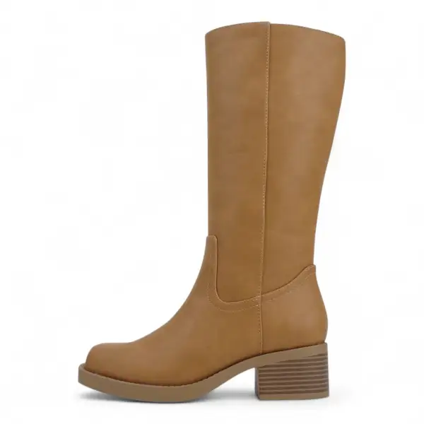 Belvin Square Toe Block Heel Tall Boot