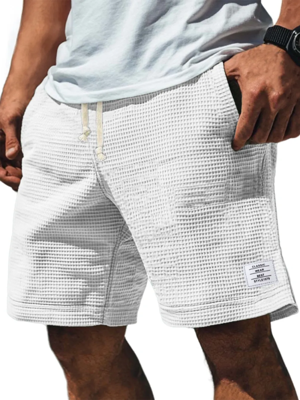 Textured Knit Seamed Detail Shorts