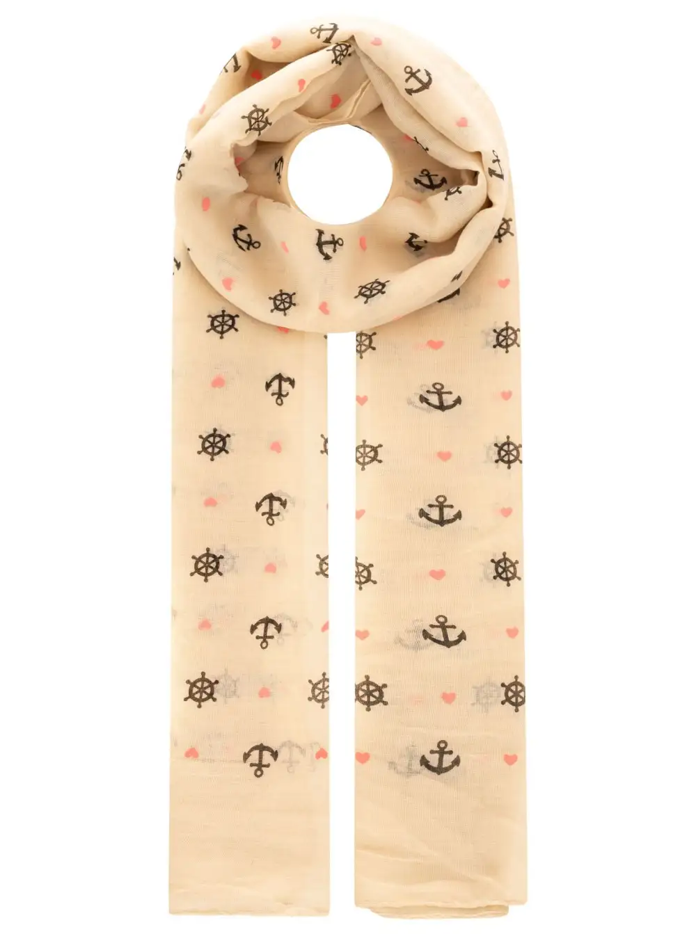 Classic Heart Pattern Anchor Pattern Fashion Scarf