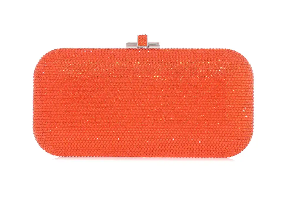 Structured Long Slide Crystal Clutch