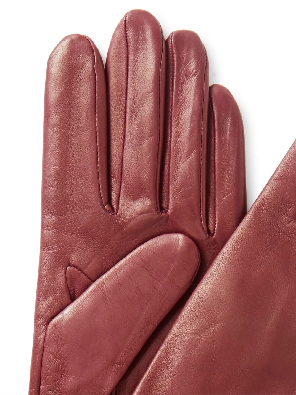 Red Elegant Style Leather Gloves