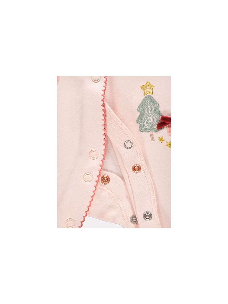 Christmas Pink First Christmas Sleepsuit detail 2