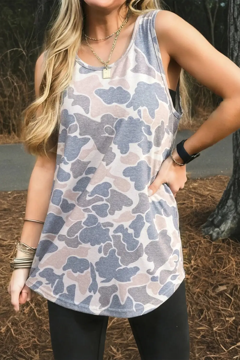 Retro Abstract Print Oversize Tank Top