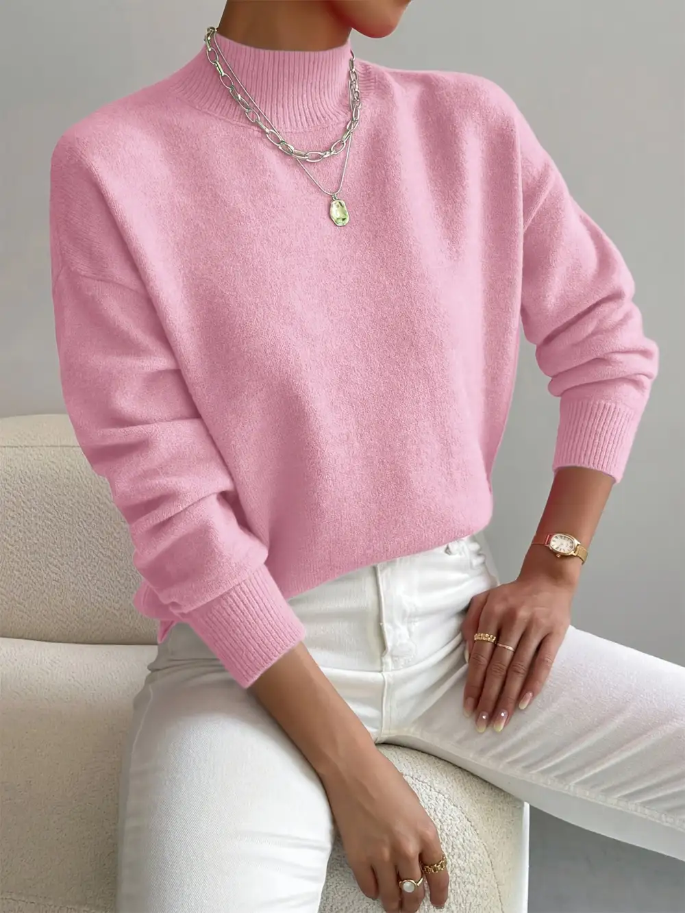 Knit Turtleneck Knit Sweater