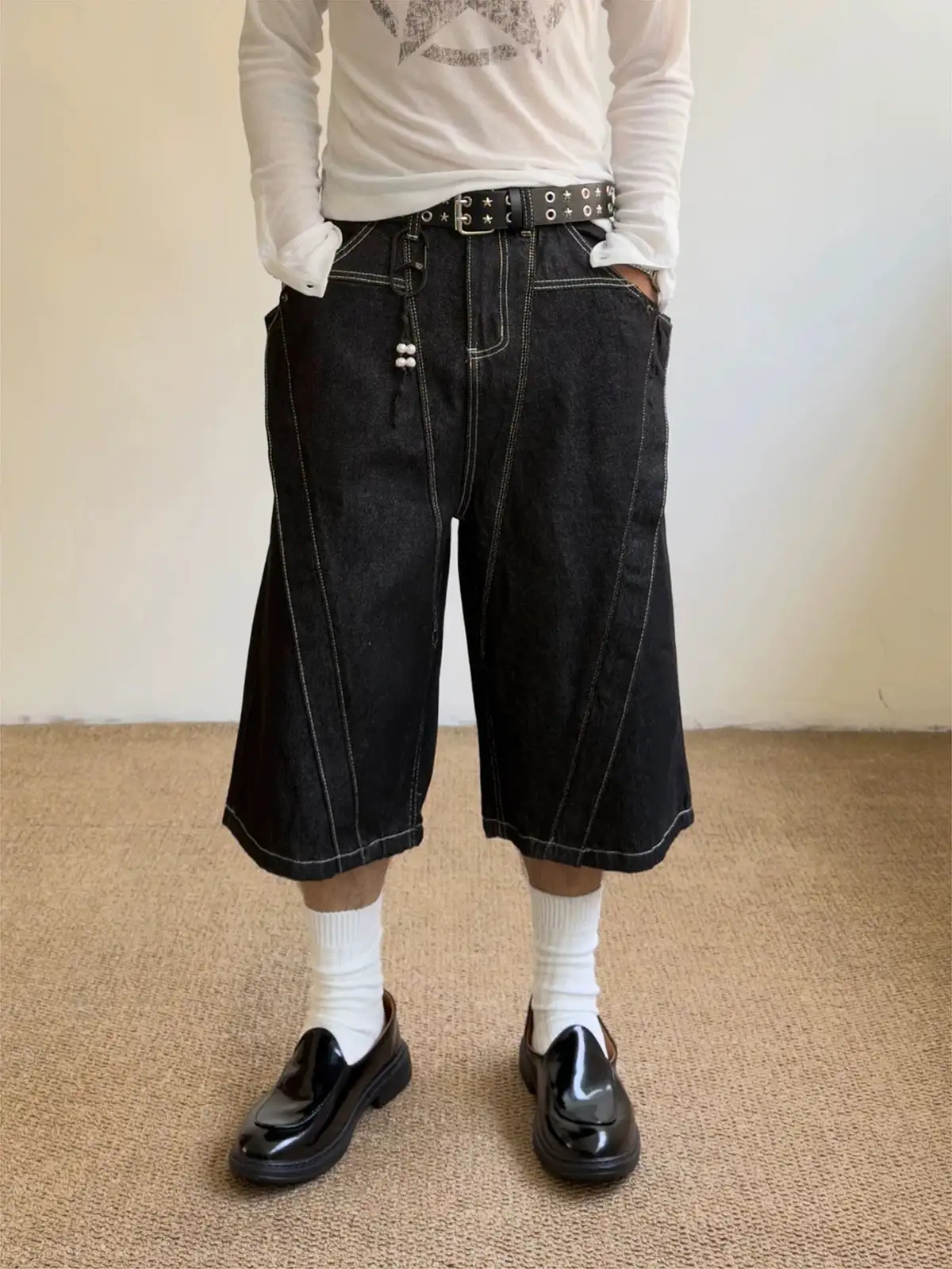 Wide-Leg Multi-Pocket Shorts