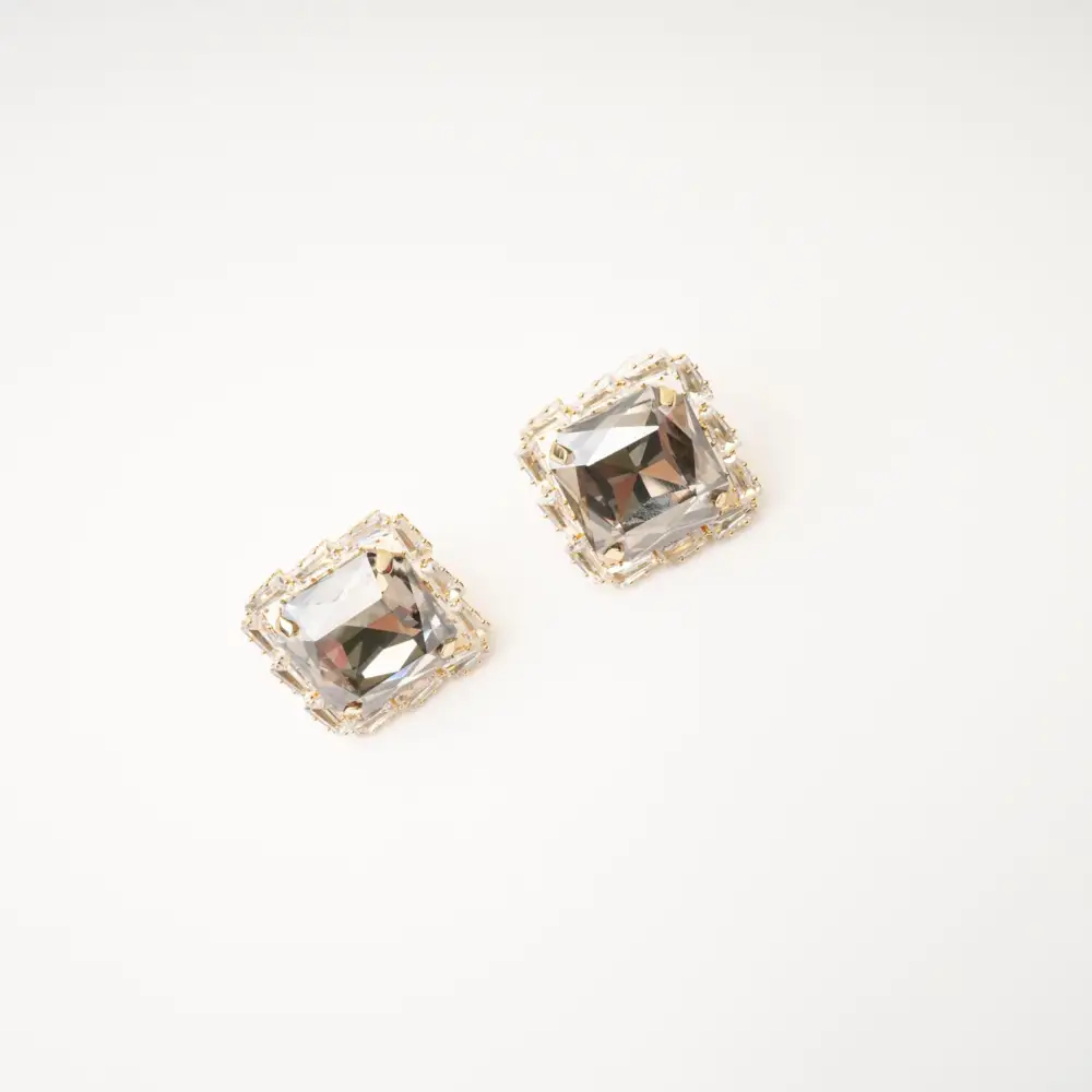 embellished square earrings