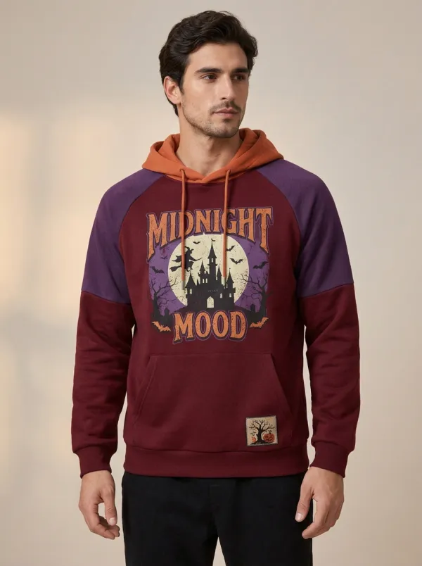 Men's Halloween Midnight Mood Castle Printed Tracksuit