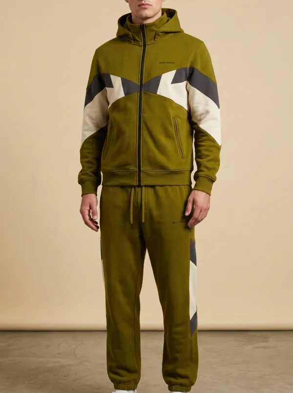 Men's Classic Colorblock Geometric Pattern Print Jogger Set