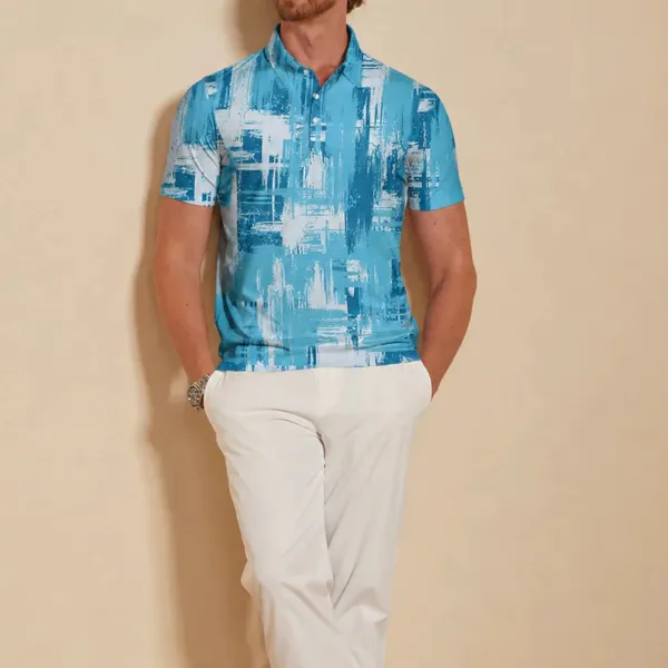 Performance Short Sleeve Button Up Polo Shirt