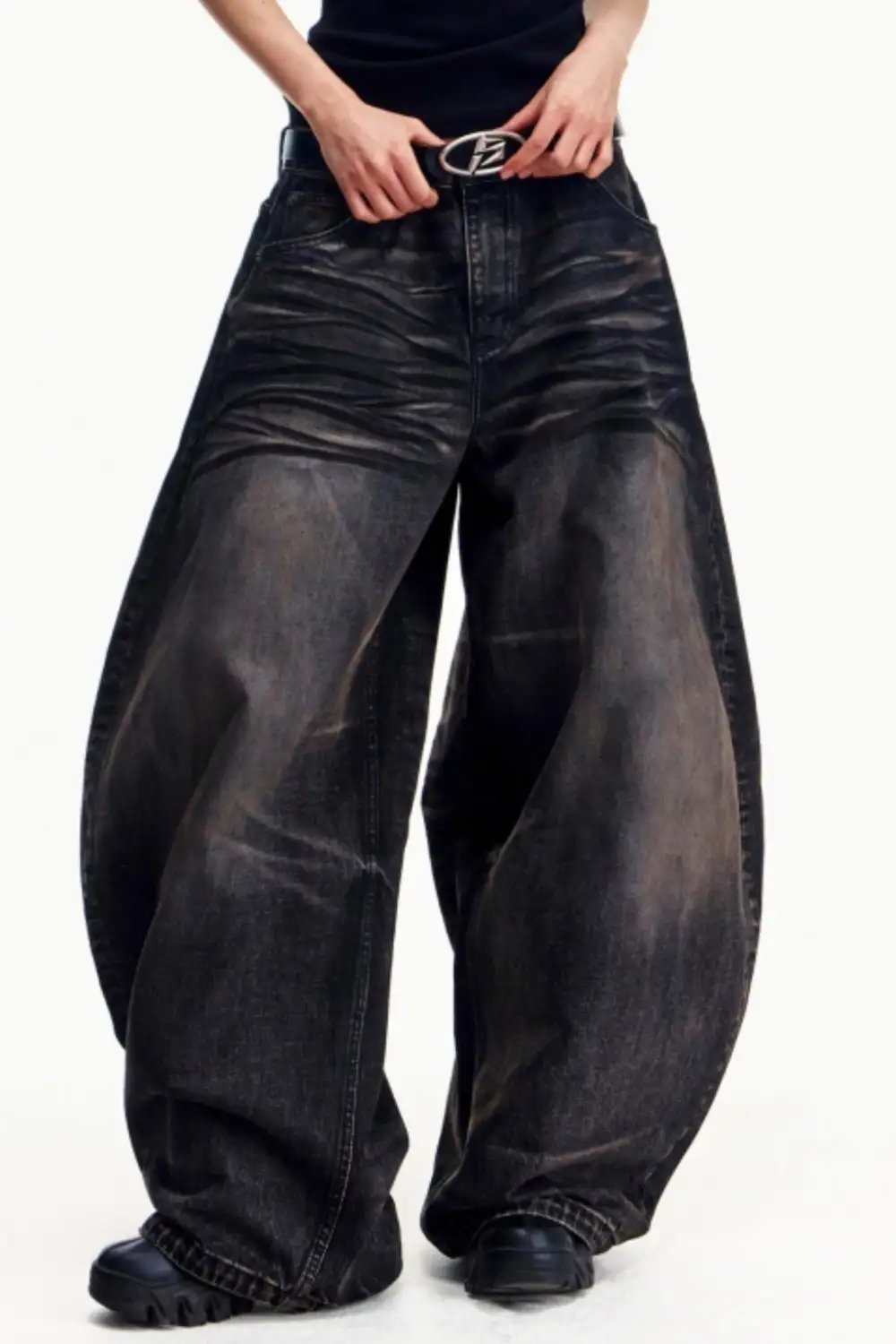 Vintage-Wash Distressed Jeans