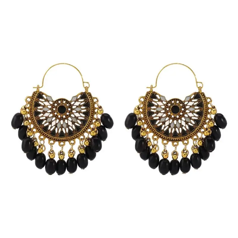 Crystal Fringe Round Drop Earrings
