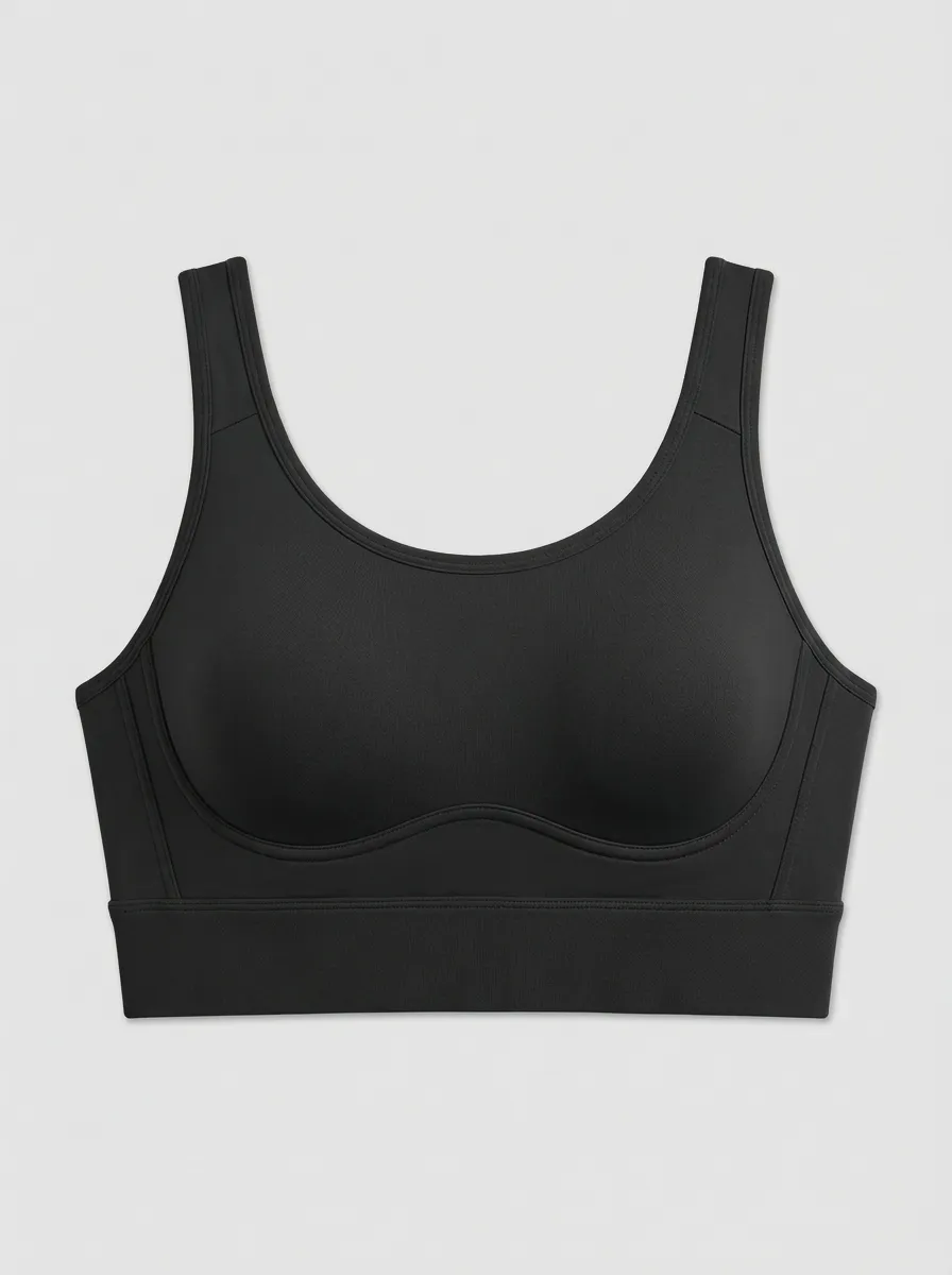 Women's Scoop-Neck Underbust-Seam Ribbed Sports Bra