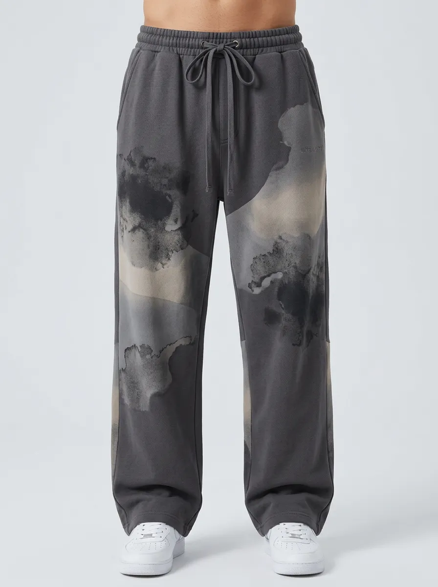 Unisex Washed Ink Abstract Sweatpants