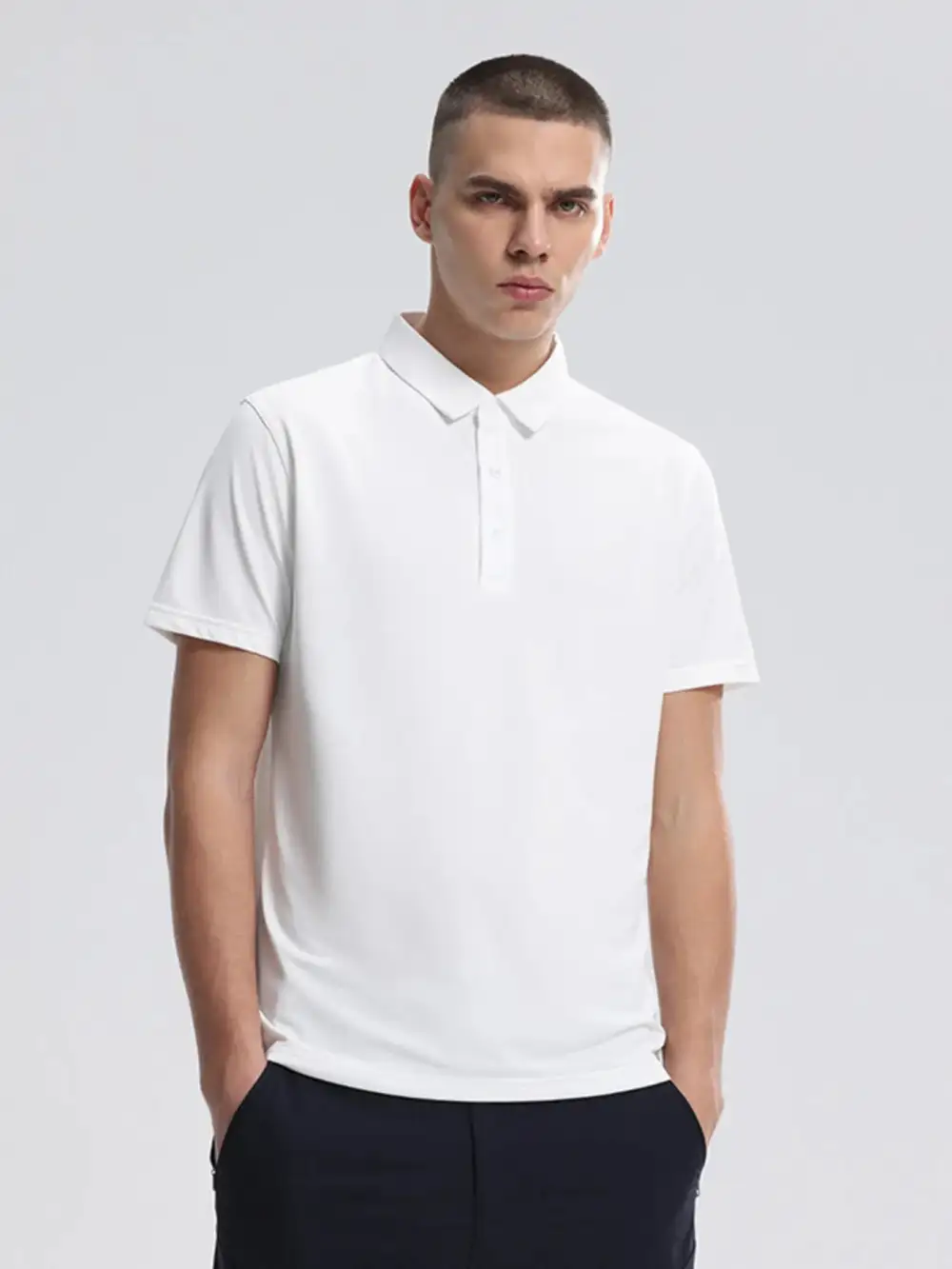 Straight Fit Short Sleeve Collared Polo Shirt
