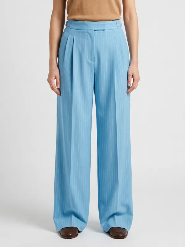 Weekend Pinstripe High Rise Wide Leg Pants