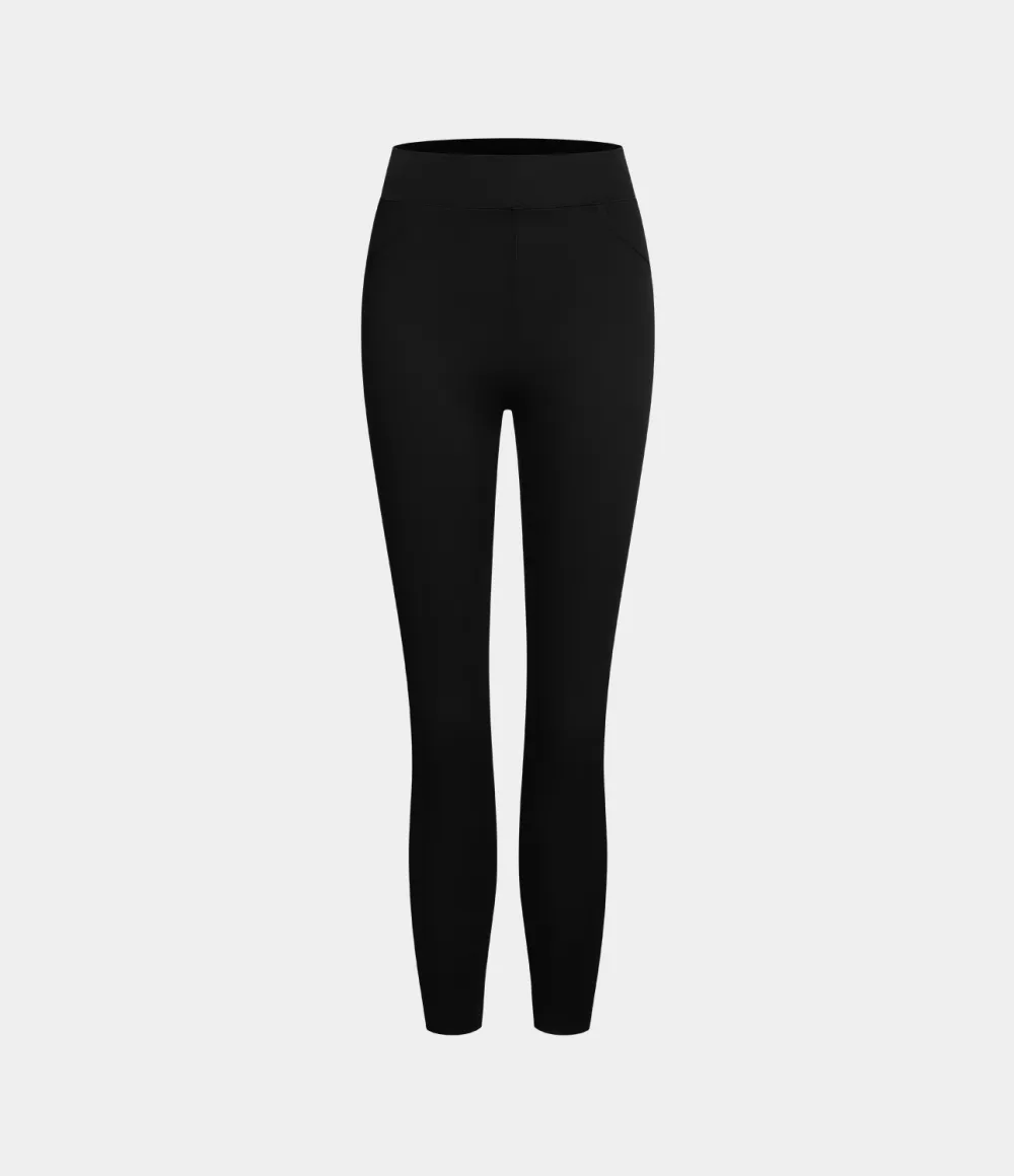 Magic High Waisted Back Side Pocket Stretchy Knit Denim Casual Leggings